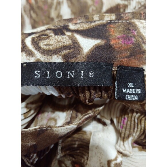 Sioni Blouse for Women Size XL Long sleeves crinkle Top stretch - Picture 10 of 11